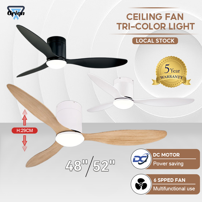 Oulianlan Ceiling Fan With Light DC Motor Ceiling Fan 48"/52" Tri-Color LED Light Remote Control Ceiling Light 5-YEAR-WARRANTY Tonyu