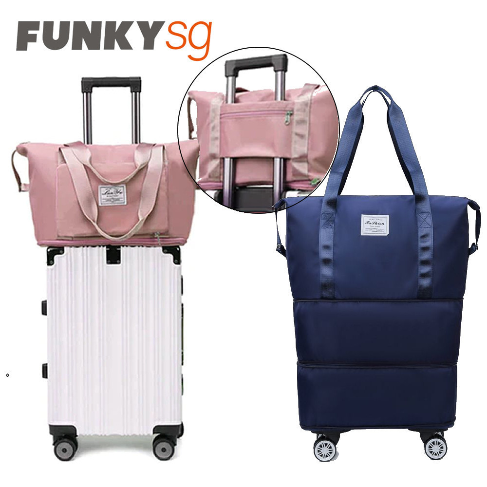 Travel Bag Expandable Large Capacity Hand Carry Luggage Trolley Water repellent Removable wheels
