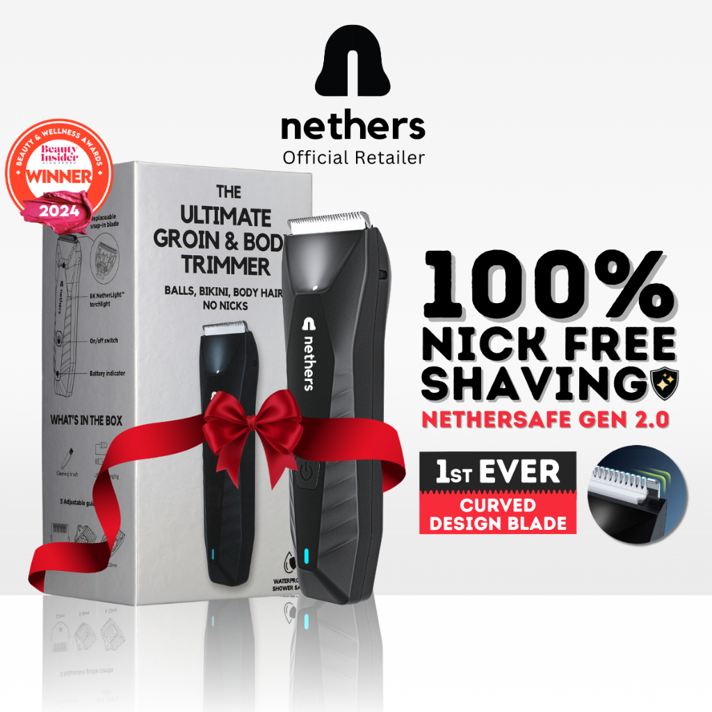 Nethers Undercut Face | Body | Groin Trimmer Shaver For Man  Wet Dry Nick Free Ceramic Blades Manscaping Waterproof