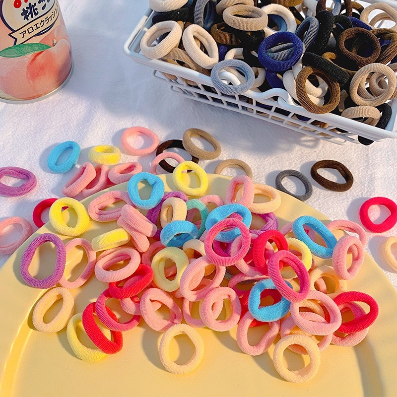 100pcs Safe Kid's Girls Hair Ties Seamless Headbands Elastic Hair Bands Baby Hair Accessories